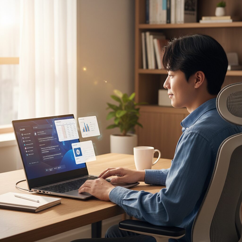 삼성 갤럭시북5 프로의 AI 코파일럿 기능 사용 화면