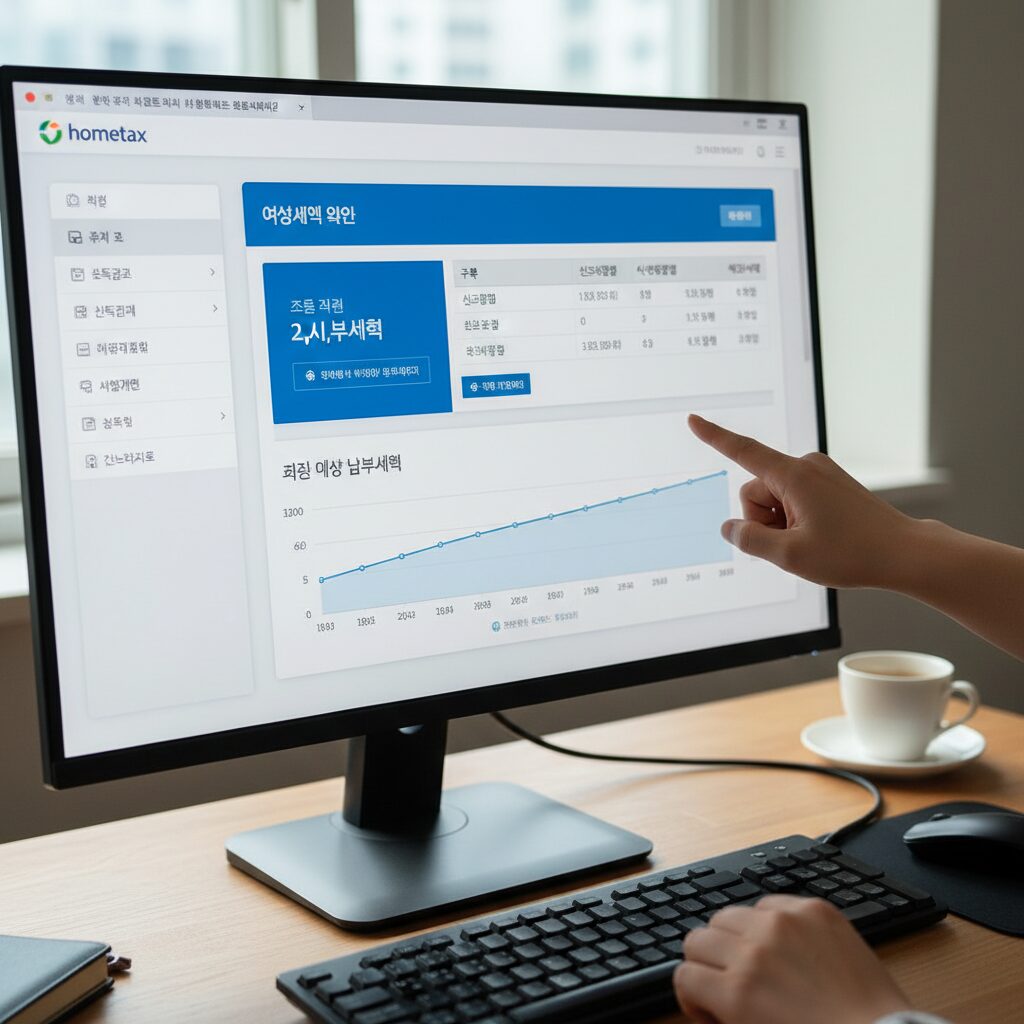 홈택스 연말정산 간소화 서비스 화면에서 예상세액 확인하는 방법