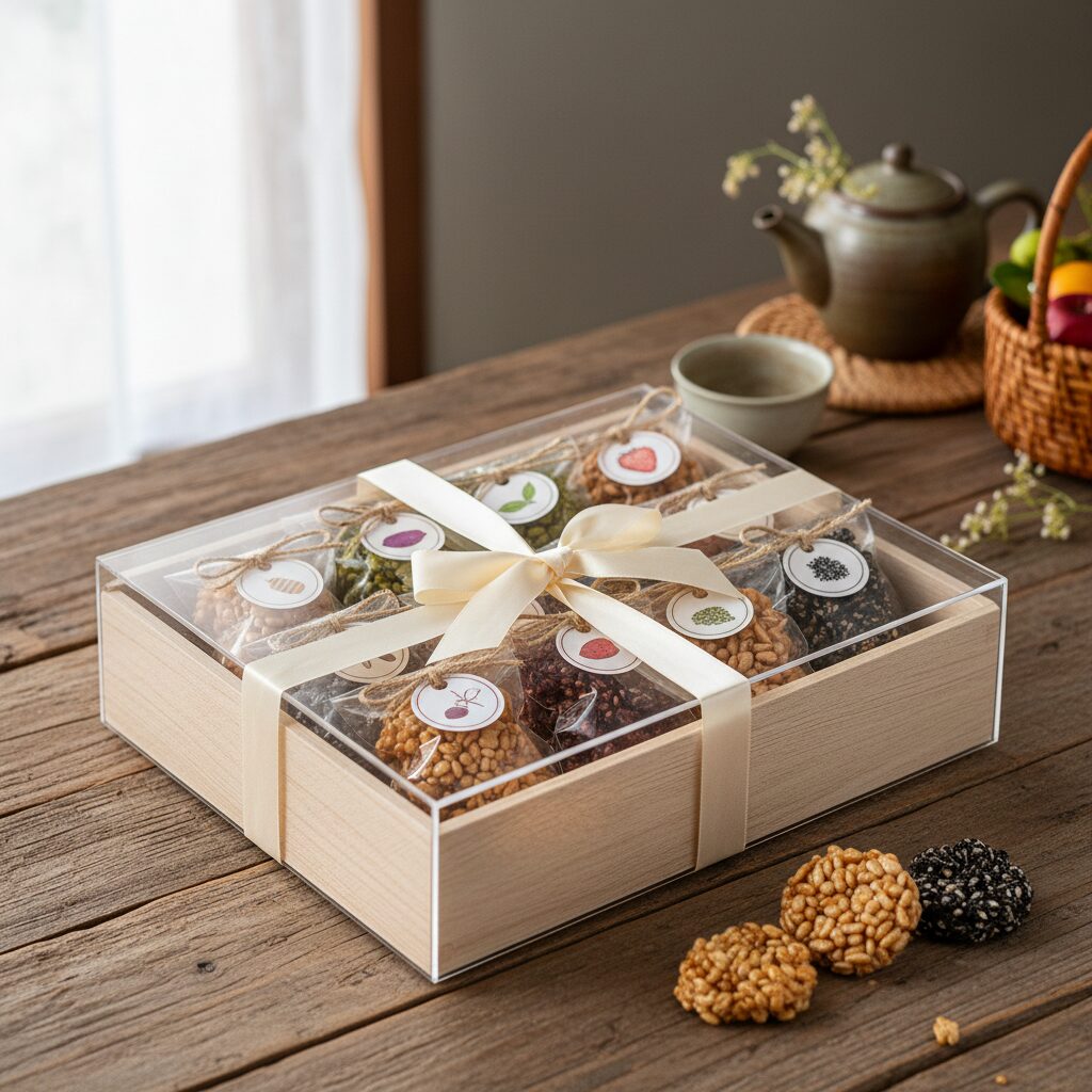 다양한 맛의 오란다가 담긴 미니 디저트 선물세트 포장