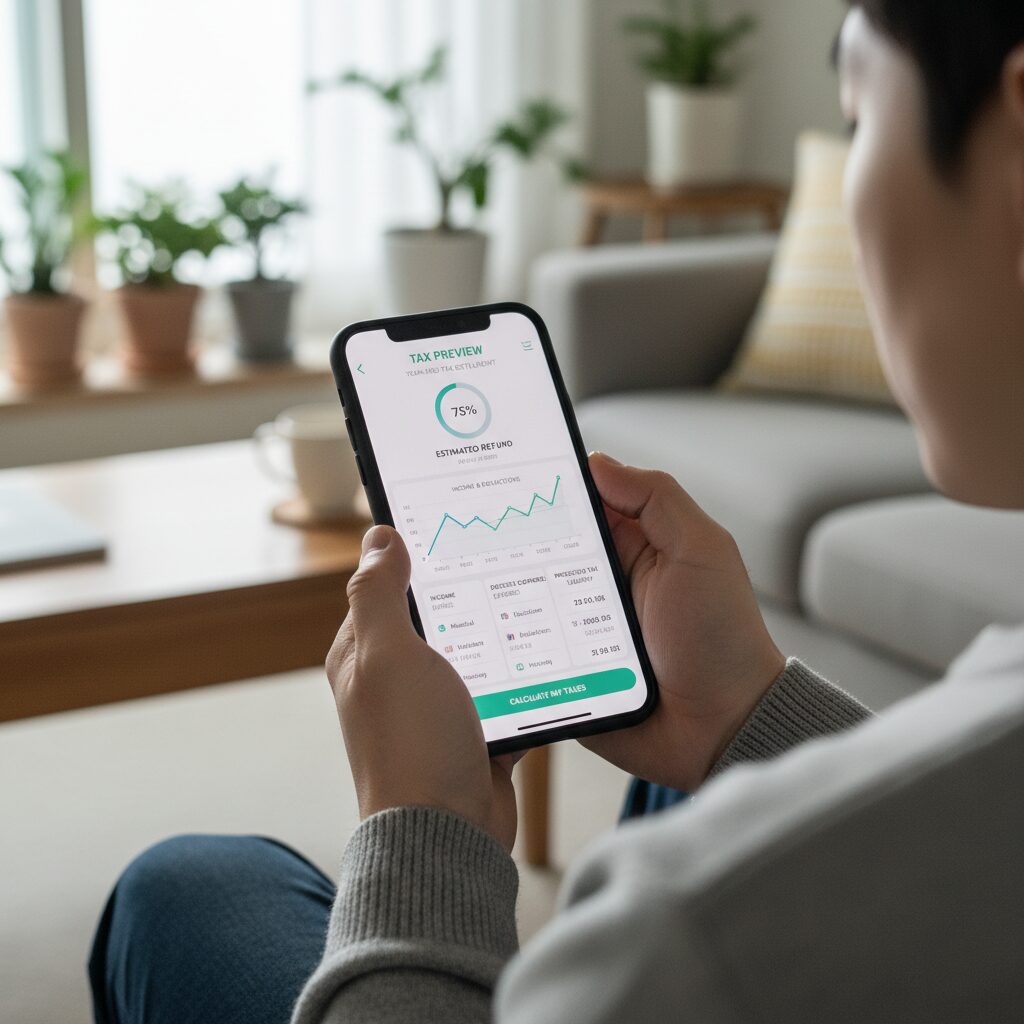 손택스 앱에서 연말정산 미리보기 화면 예시