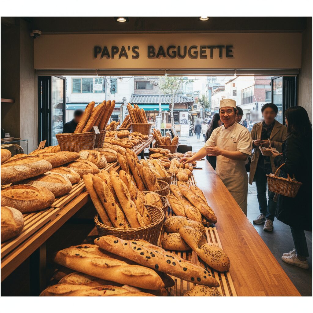 아빠의바게트 다양한 종류의 바게트가 진열된 모습