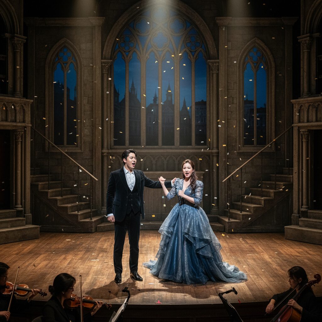 배나라와 한재아가 함께한 뮤지컬 무대 모습