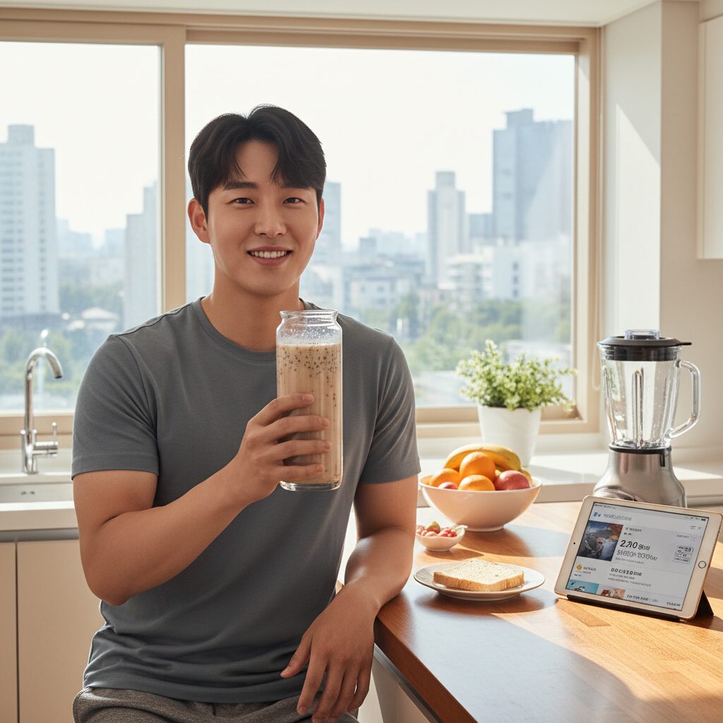 아침 식사 대용으로 마시는 단백질 쉐이크