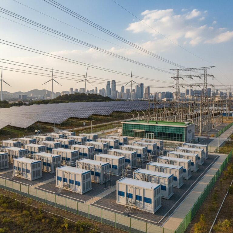 스마트 그리드와 에너지 저장 시설 현장 모습