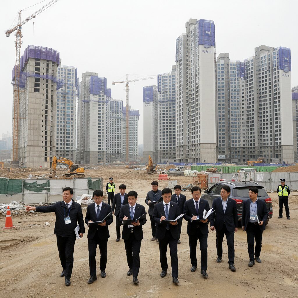 대장동 개발 현장과 특검 수사관들의 활동 모습