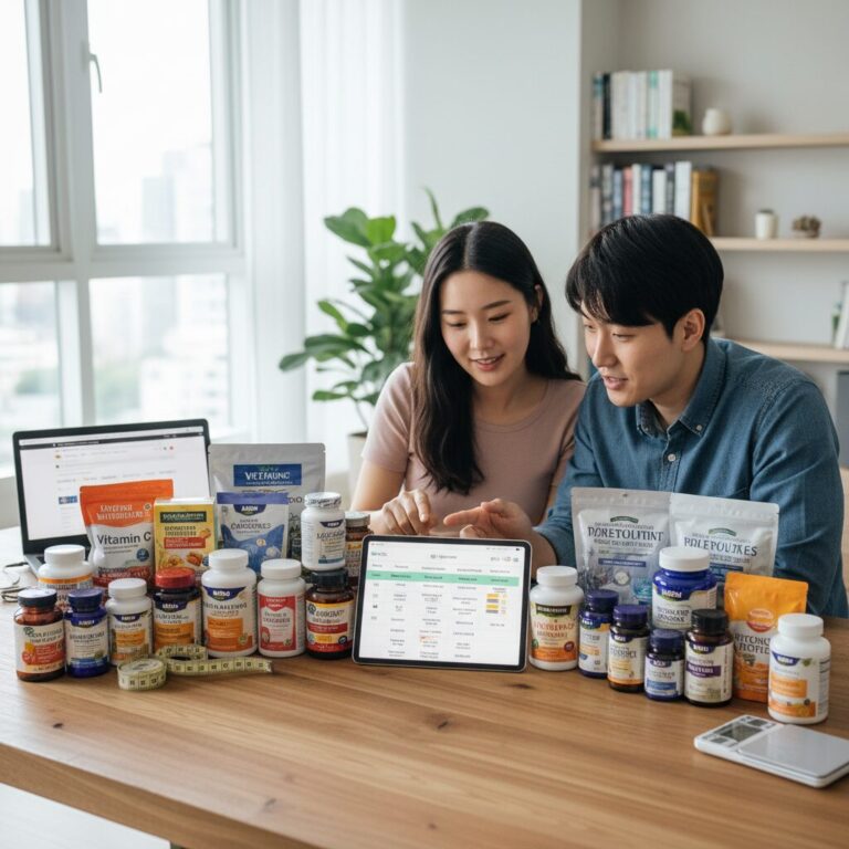 다양한 해외직구 비타민 영양제 제품 비교 사진