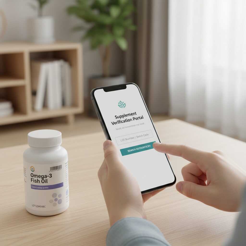 영양제 정품 확인 LOT 번호 검색 방법 화면