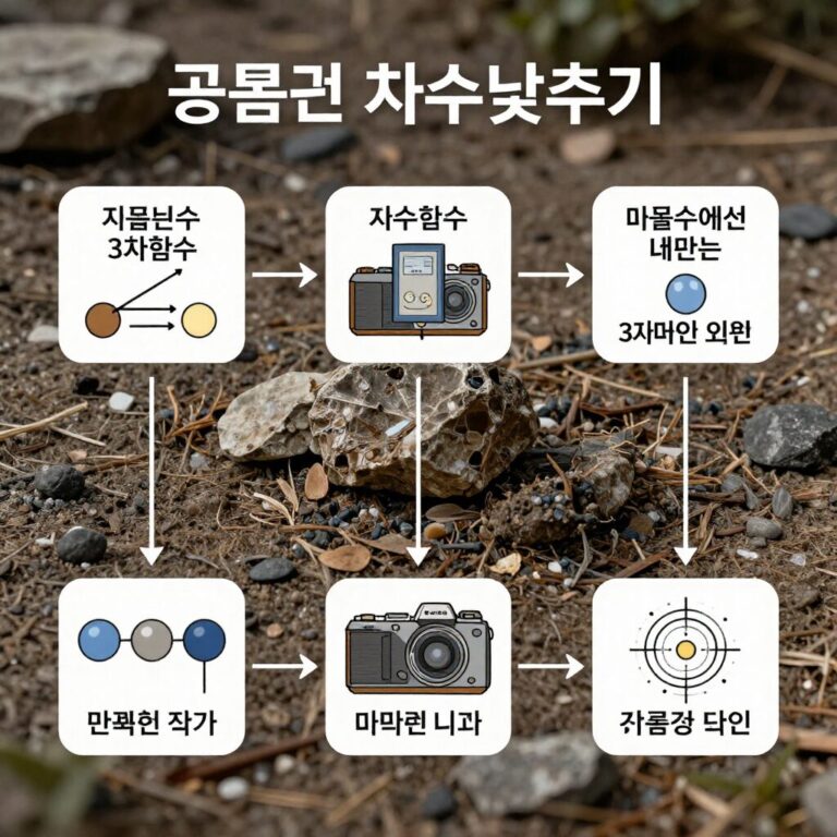 공통근 차수낮추기 개념을 4차함수에서 3차함수로 변환하는 과정을 보여주는 다이어그램