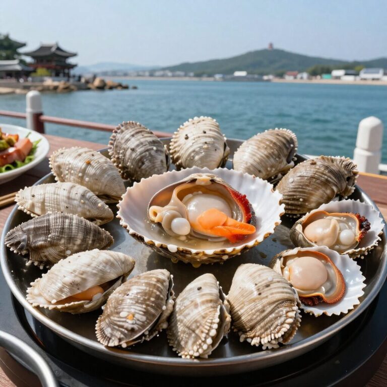 홍성 남당항 전망대회수산의 푸짐한 새조개 샤브샤브 세트 상차림