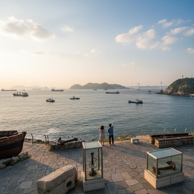 국립해양박물관 야외 전시장에서 바라본 영도 앞바다 전경