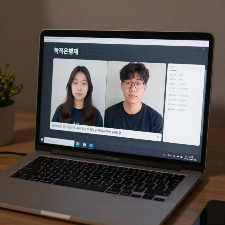 학점은행제 온라인 강의 화면과 수강생