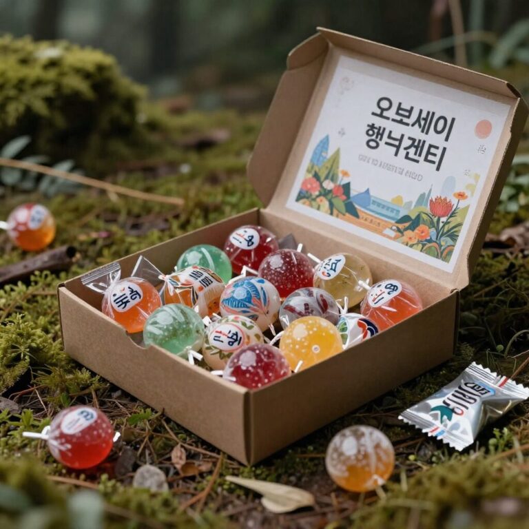 오브세이 행성캔디 개별 포장된 박스와 사탕들