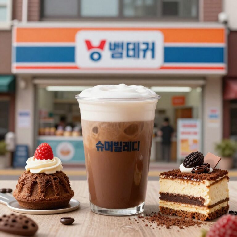 세븐일레븐 슈퍼벤티 커피와 다양한 디저트