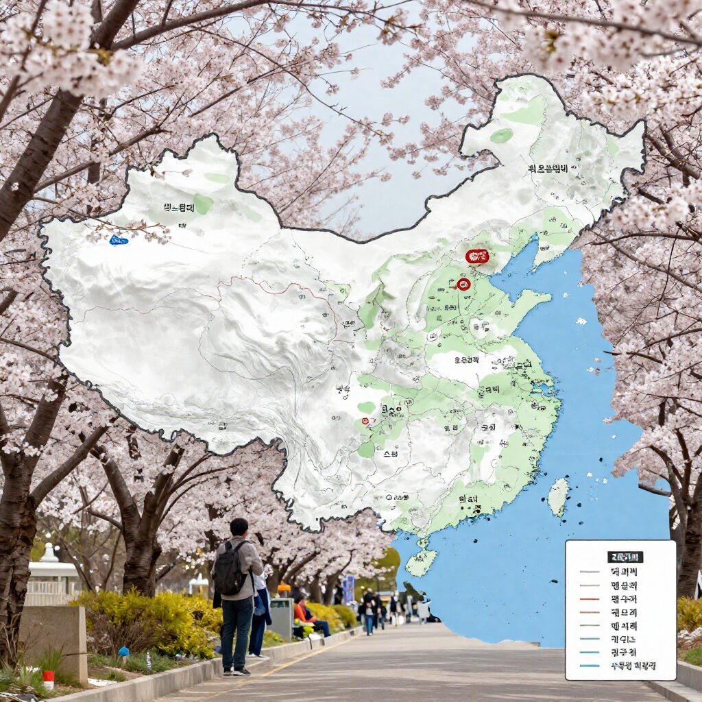 2026년 전국 벚꽃 개화 예상 시기를 나타낸 지도