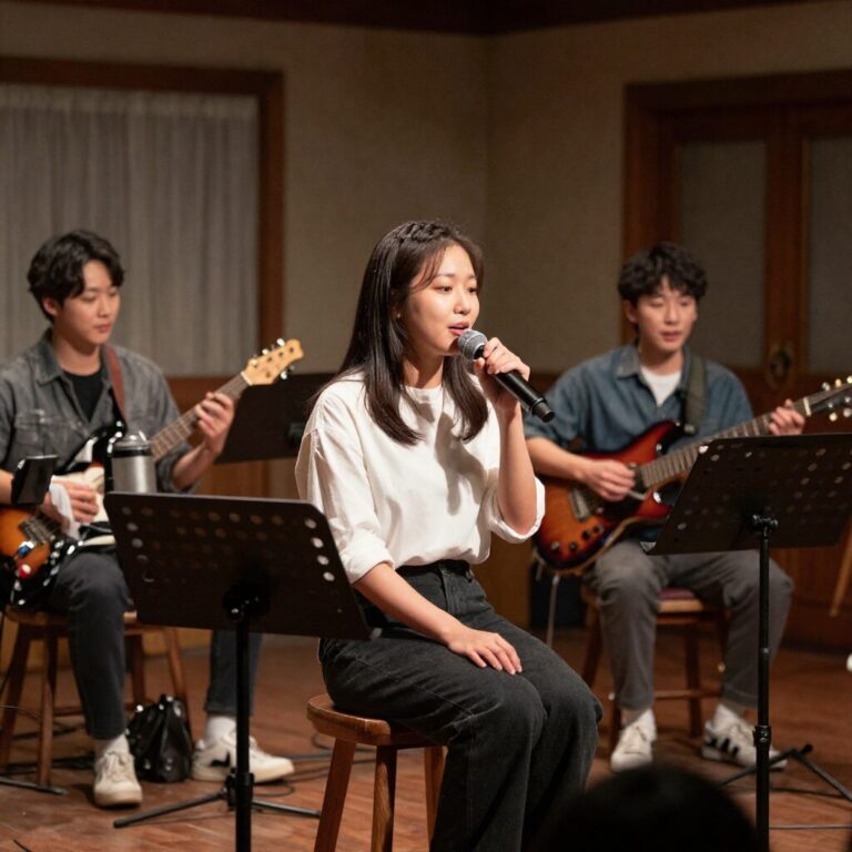 놀라운 목요일 도레미 노래방 출연진이 노래를 부르고 있는 무대 장면