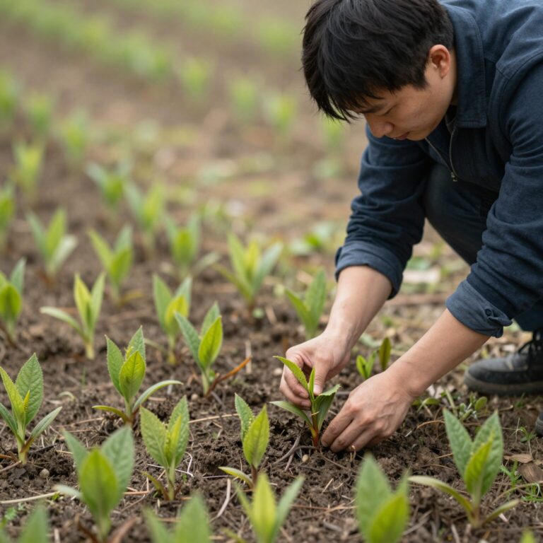봄에 돋아난 화살나무 어린순 홑잎나물 채취 적기 모습