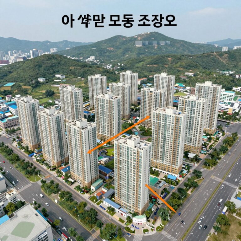 아산 모종 지역의 신축 아파트 단지와 주변 교통망 조감도