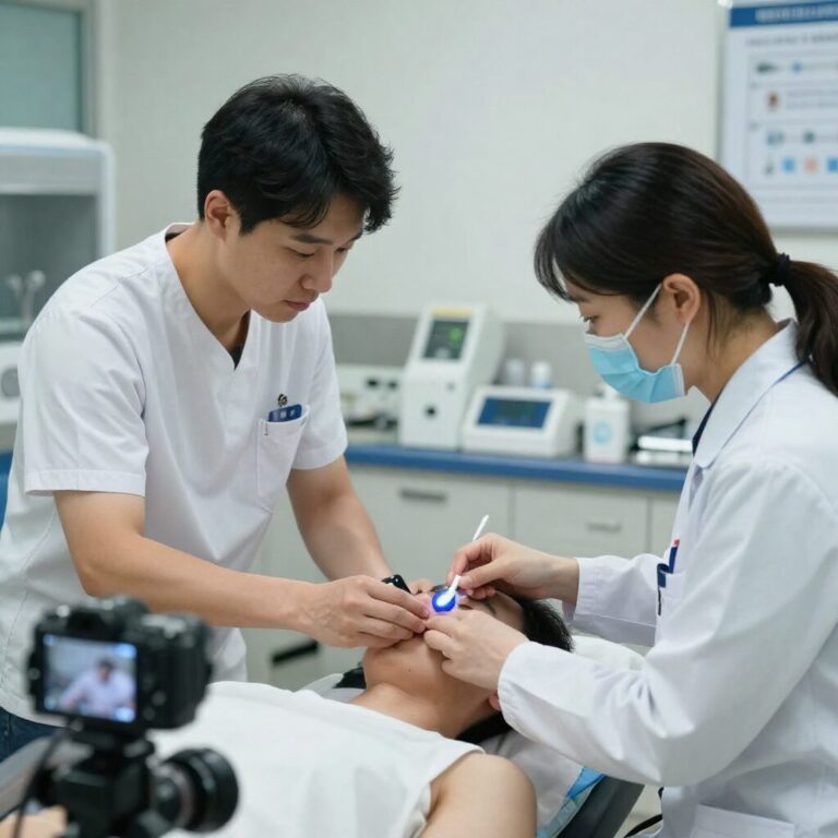 뇌졸중 예방을 위한 건강 검진과 생활 습관 점검하는 모습