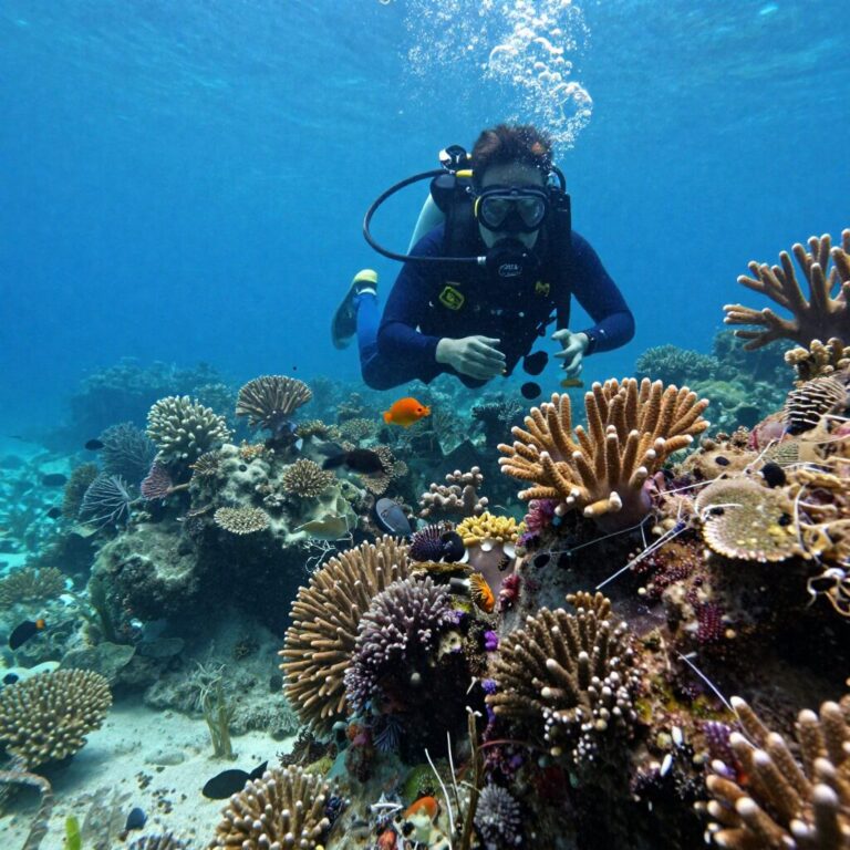 세부 바다 속 다이빙과 산호 열대어