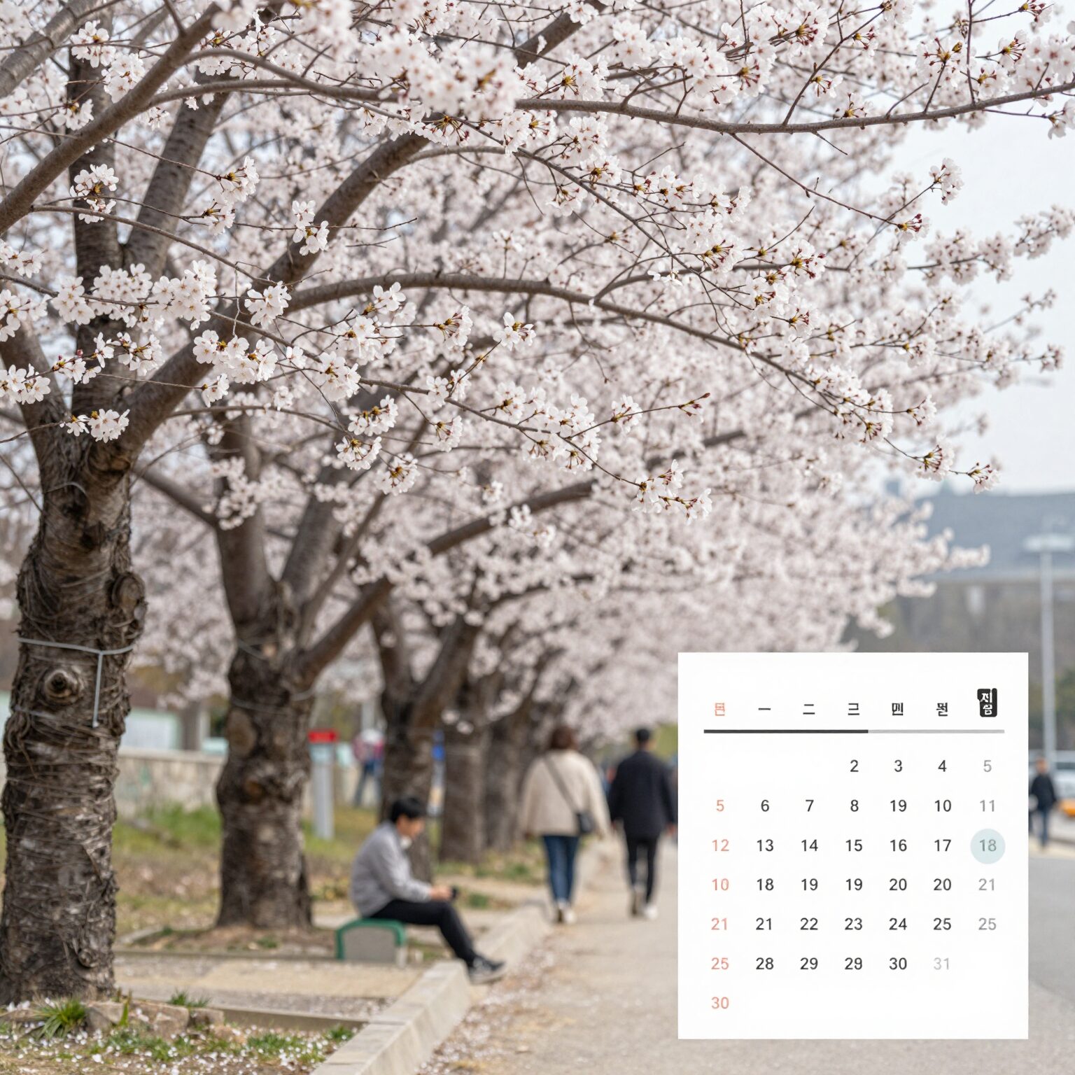 2026년 4월 벚꽃 배당금 지급 예정일이 표시된 달력