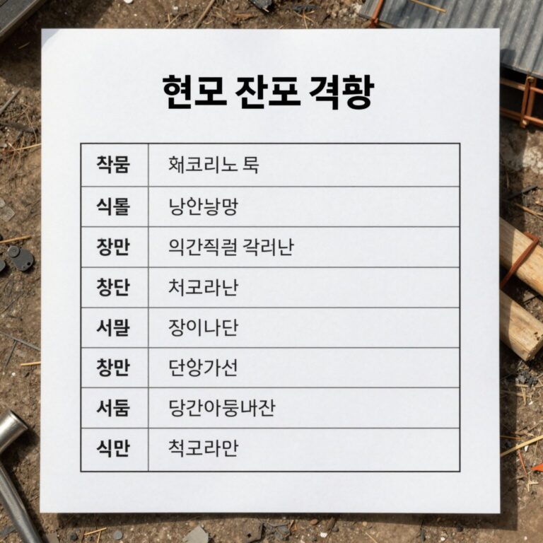 건설현장 보험료 신고 검증 항목이 적힌 체크리스트와 서류 더미