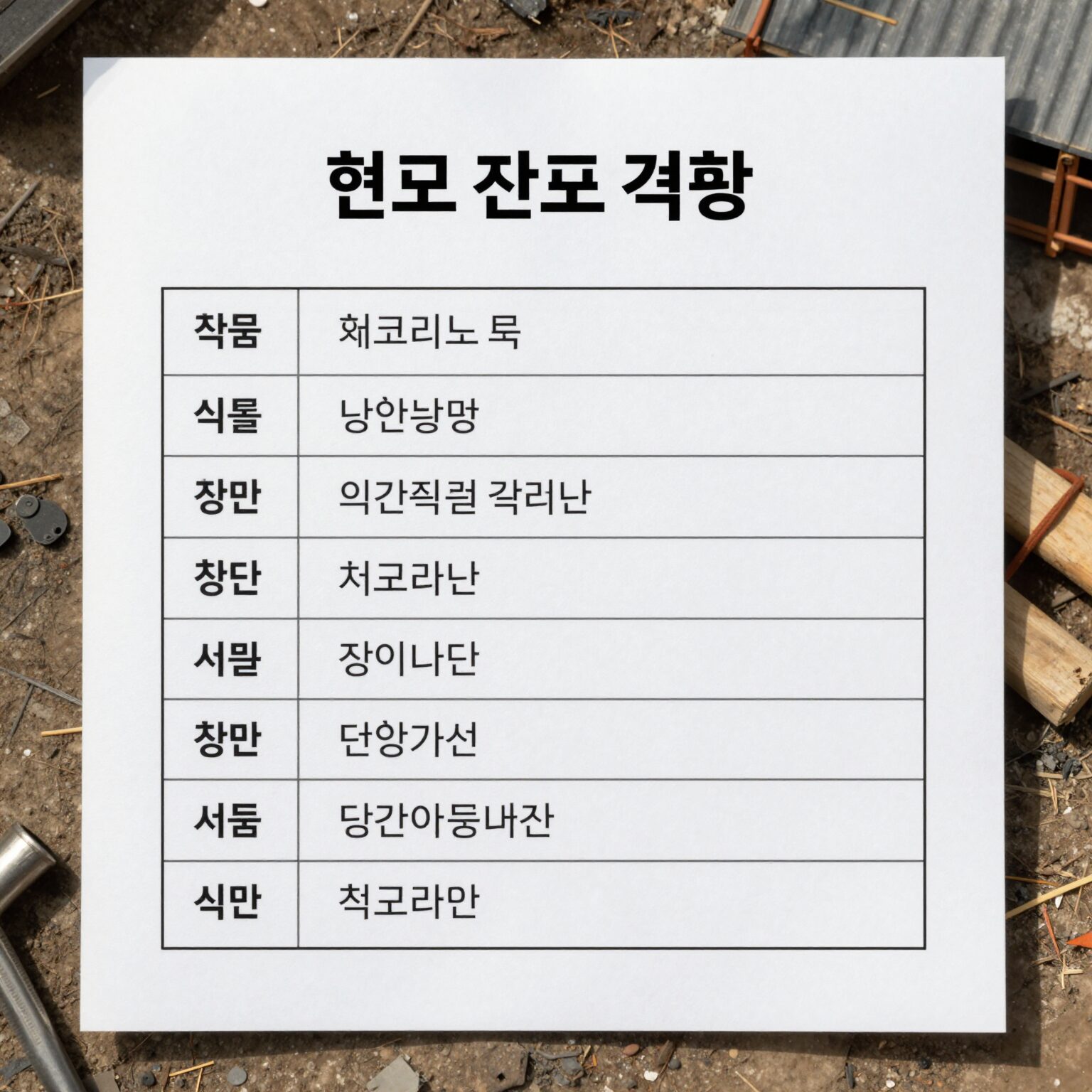 건설현장 보험료 신고 검증 항목이 적힌 체크리스트와 서류 더미