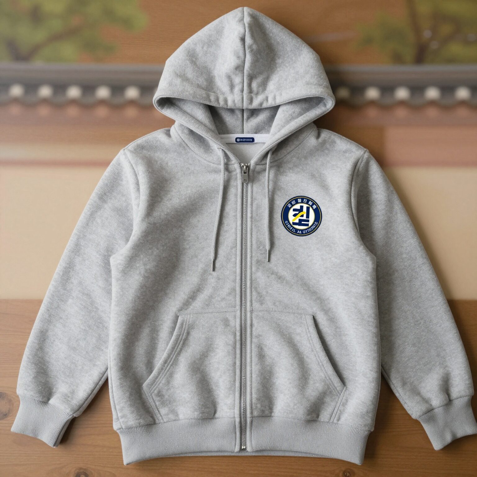 중학생 후드집업에 학교 마크를 프린팅하는 과정