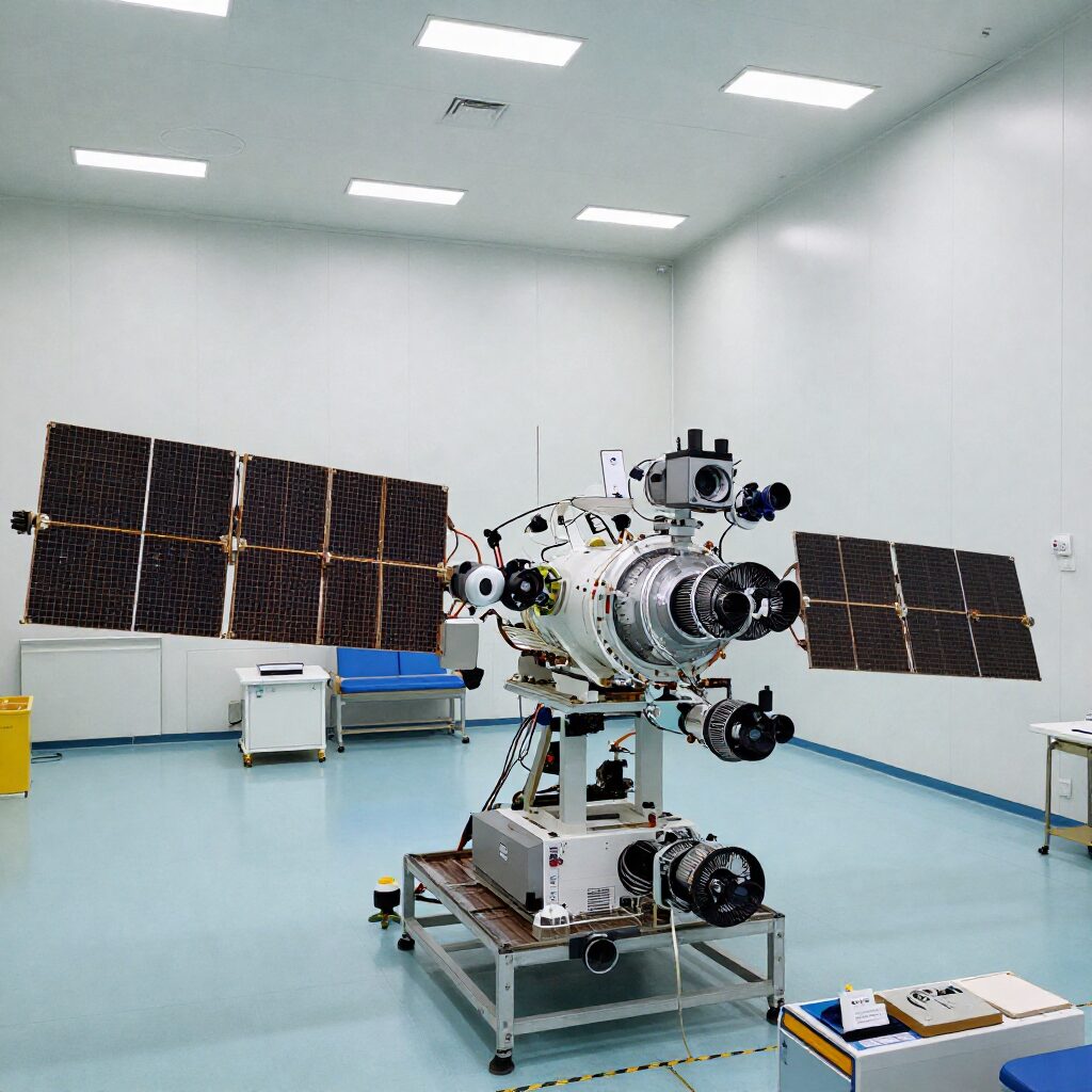 제주우주센터 위성 조립 라인 클린룸 내부 모습