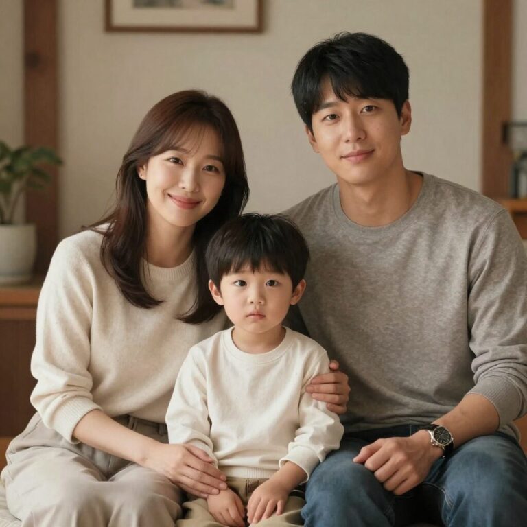 고우석과 아내 이가현, 아들 고태현의 가족 사진