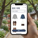 스타디움 자켓의 매력과 합리적인 구매 방법 중고 거래 플랫폼에서 의류와 신발을 검색하는 화면