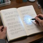 실험 보고서 고찰 잘 쓰는 방법 실험 노트에 적힌 다양한 데이터와 고찰 초안이 적힌 필기