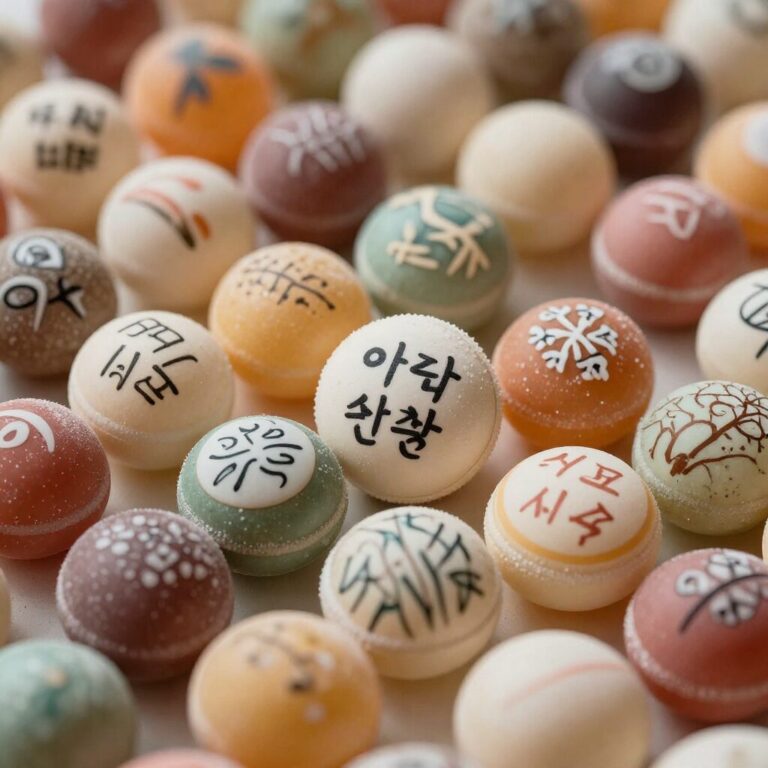 아더멜로우 수제 캔디 속에 담긴 다양한 그림과 글씨