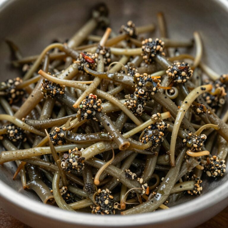 세발나물된장무침 완성된 사진