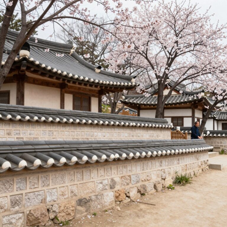 서산 유기방가옥 수선화 언덕과 전통 한옥이 조화를 이루는 봄 풍경