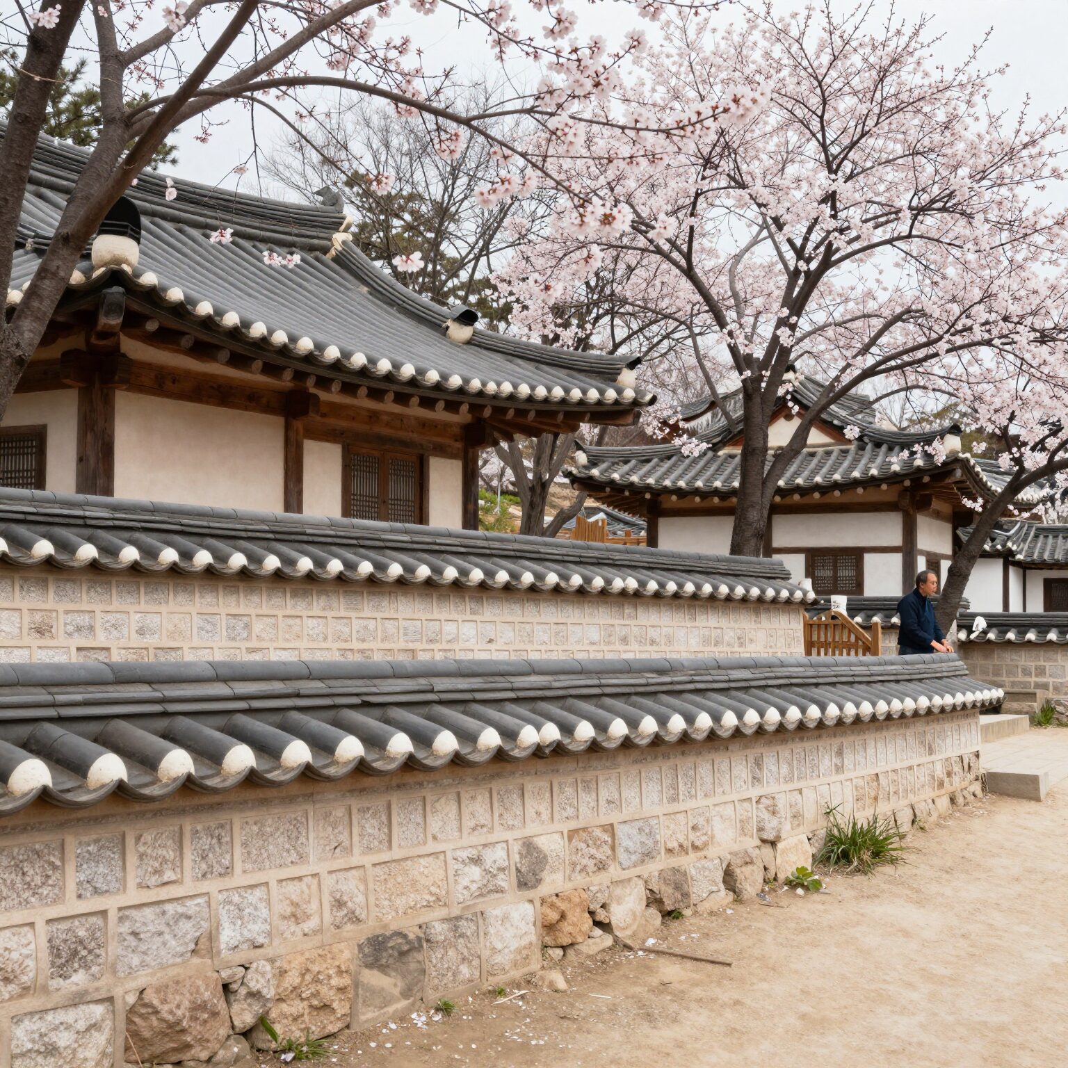 서산 유기방가옥 수선화 언덕과 전통 한옥이 조화를 이루는 봄 풍경