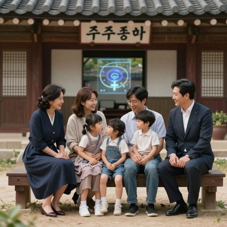 주주총회에서 가족과 소통하며 투자의 의미를 전하는 모습