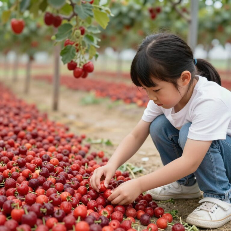 논산 딸기체험 농장에서 아이와 함께 빨간 딸기를 따는 모습