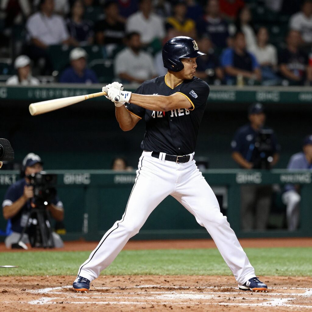 스튜어트 페어차일드 WBC 경기 중 타격 모습