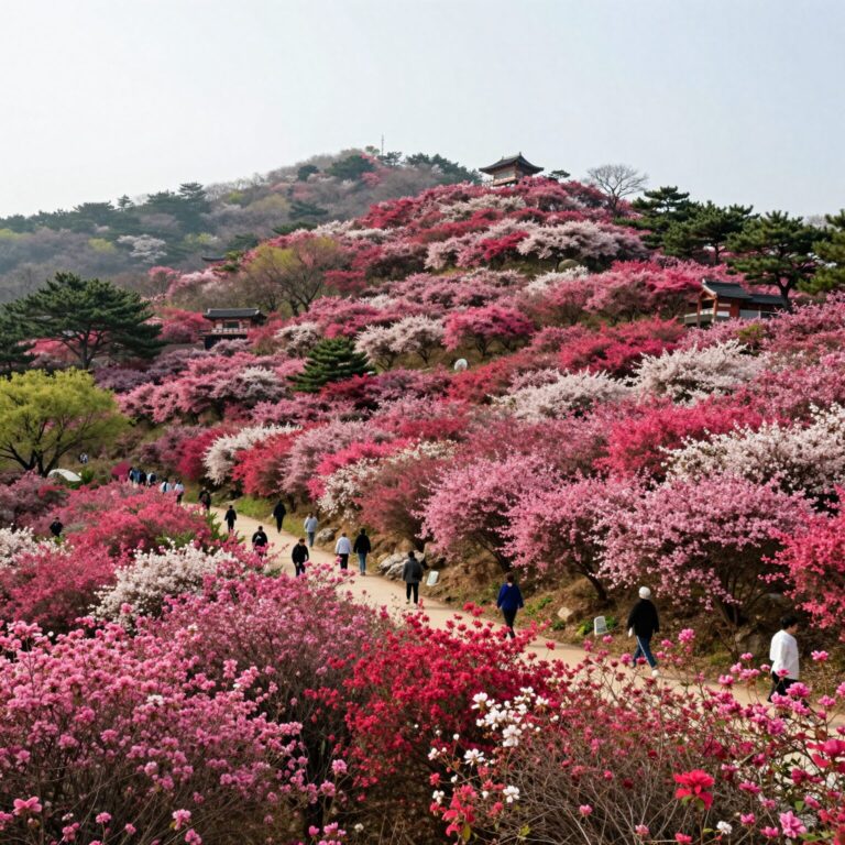 군포 수리산 철쭉동산의 화려한 철쭉 군락 풍경
