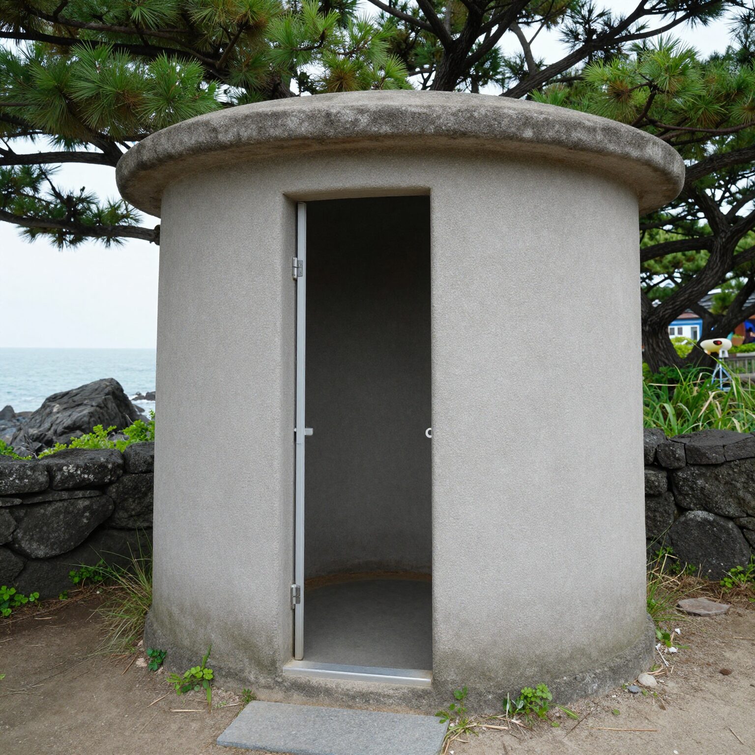 신안 임자도 진리항에 위치한 튜울립 모양의 독특한 공중화장실 전경