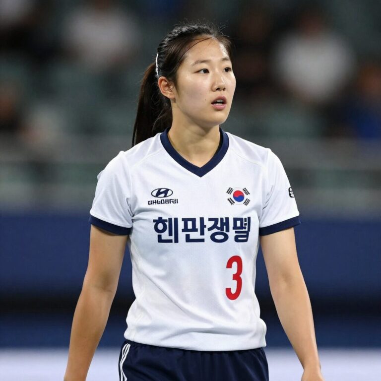 양효진 선수의 현대건설 유니폼을 입고 서있는 모습