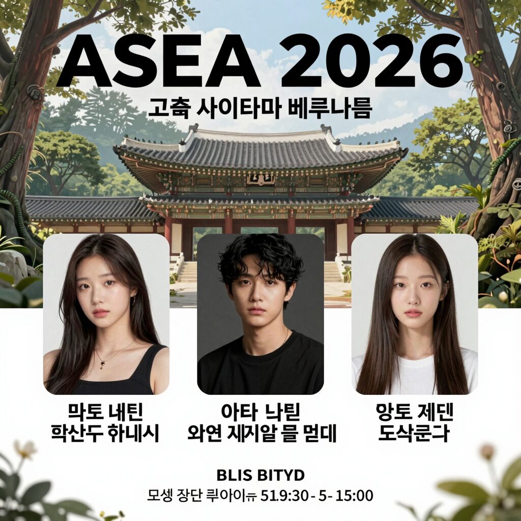 ASEA 2026 일본 사이타마 베루나돔 공연 포스터와 아티스트 라인업
