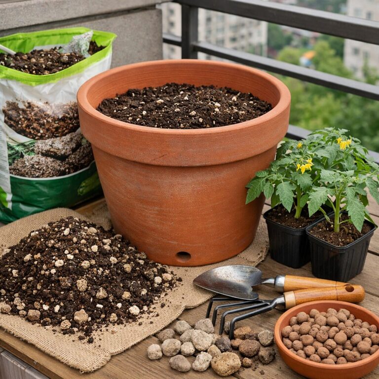 방울토마토 심기에 적합한 깊은 화분과 배수가 잘되는 흙