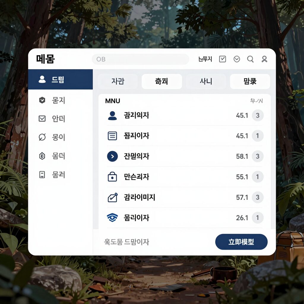 드룹 관리자 대시보드 화면, 메뉴와 기본 설정 항목들이 보임