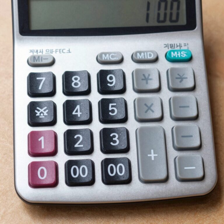 공학용 계산기 키패드의 주요 함수 버튼과 메모리 버튼이 특별히 강조되어 보이는 사진