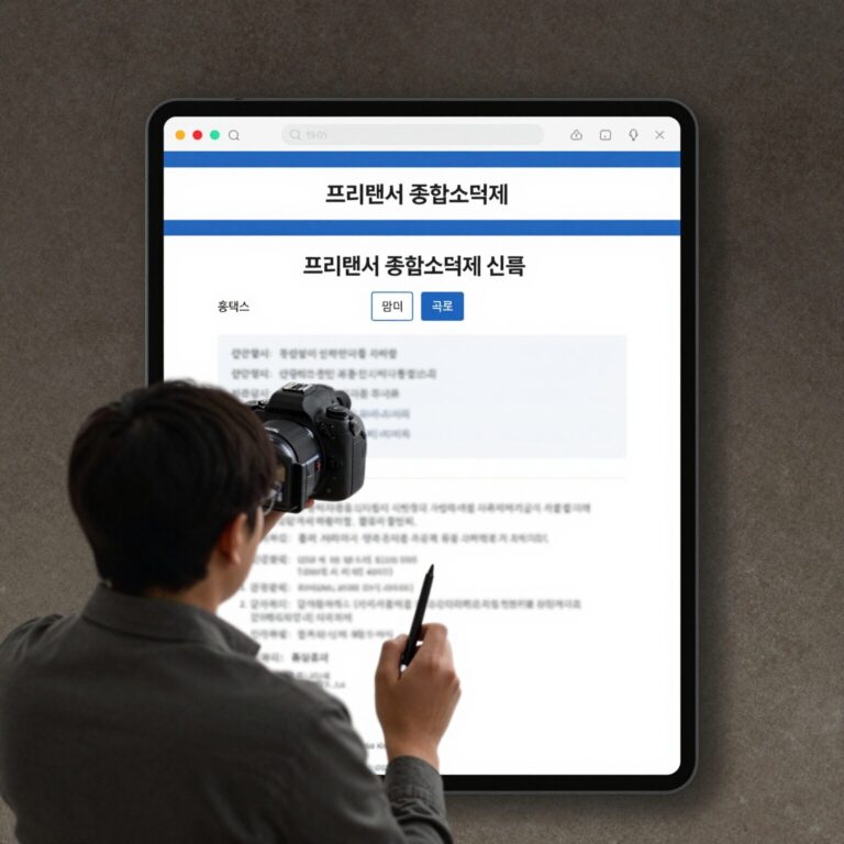 프리랜서 종합소득세 신고 홈택스 화면과 서류 사진