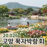 2026 고양 국제꽃박람회 포스터와 일산호수공원 전경
