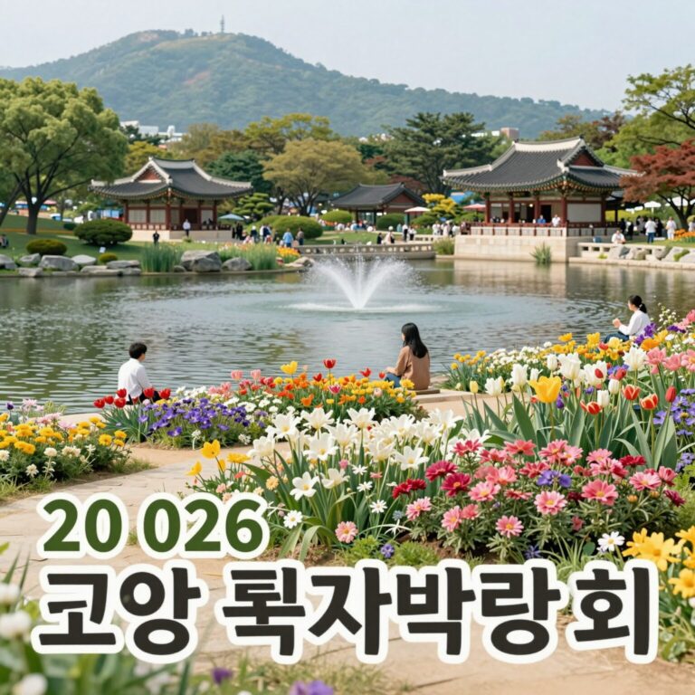 2026 고양 국제꽃박람회 포스터와 일산호수공원 전경