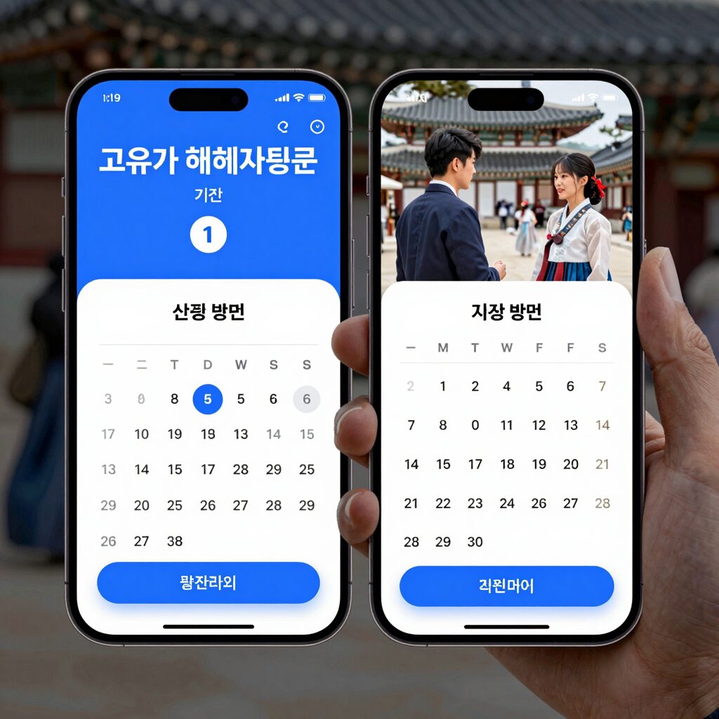 고유가 피해지원금 신청 방법과 기간을 설명하는 캘린더와 모바일 화면 이미지
