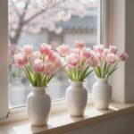 목마가렛 키우기와 봄 정원 가꾸기 창가에 놓인 흰색과 분홍색 목마가렛 화분, 따스한 봄 햇살을 받고 환하게 핀 모습